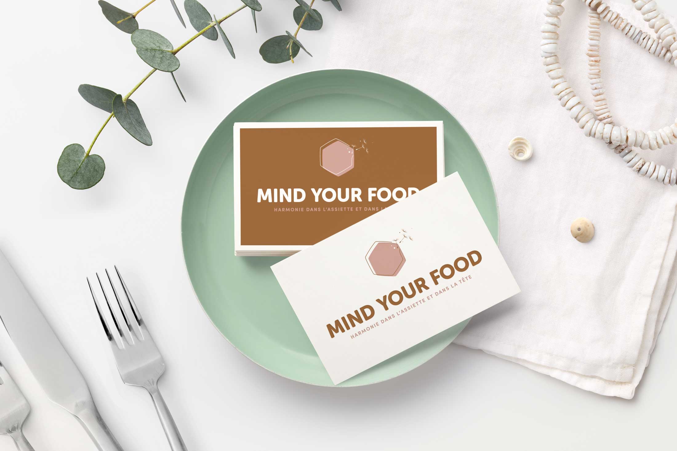 foto van het visitekaartje van mind your food