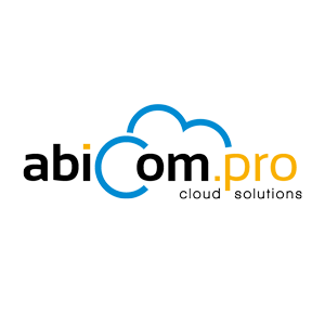 het logo van het bedrijf abicom pro